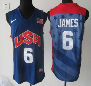 2012 Olympics Team USA 6 LeBron James Blue Kids Jersey
