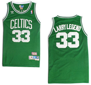 Boston Celtics #33 Larry Bird Larry Legend Nickname Revolution 30 Swingman Green Jersey