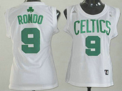 Boston Celtics 9 Rajon Rondo Revolution 30 Swingman White Womens Jersey