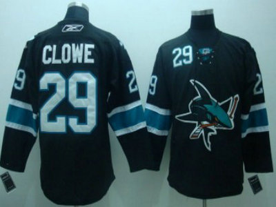 Cheap San Jose Sharks 29 Ryane Clowe Black Jersey