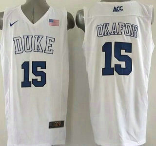 Duke Blue Devils #15 Jahlil Okafor 2015 White Jersey