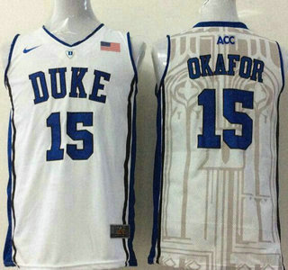 Duke Blue Devils #15 Jahlil Okafor White Jersey