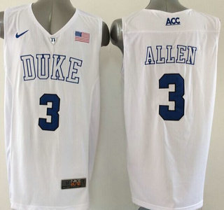 Duke Blue Devils #3 Grayson Allen 2015 White Jersey