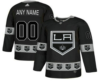 Los Angeles Kings Black Men's Customized Team Logos Fashion Adidas Jerseys