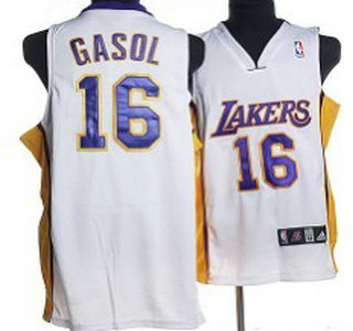 Los Angeles Lakers 16 Gasol White Kids Jersey
