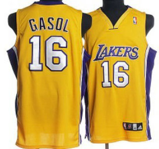Los Angeles Lakers 16 Gasol Yellow Kids Jersey