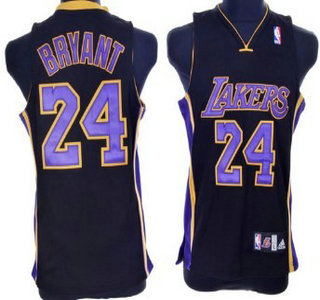 Los Angeles Lakers 24 Bryant Black Authentic Kids Jersey