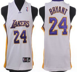 Los Angeles Lakers 24 Bryant White Authentic Kids Jersey