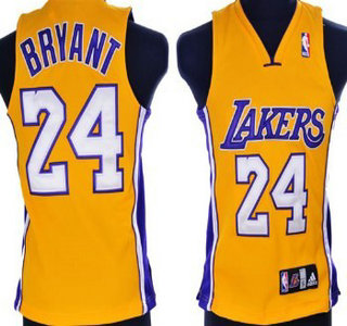 Los Angeles Lakers 24 Bryant Yellow Kid Jersey