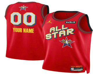 Men's 2025 All Star Active Player Custom Red Red Heat Press Jersey