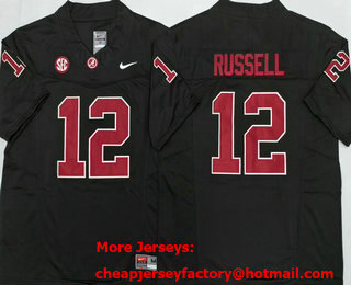 Men's Alabama Crimson Tide #12 Keelon Russell Black 2026 FUSE College Football Jersey