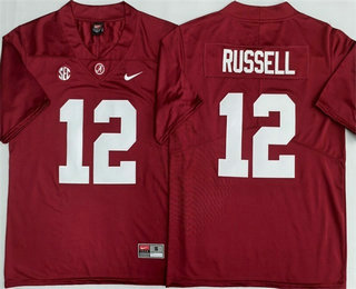 Men's Alabama Crimson Tide #12 Keelon Russell Red Vapor Stitched College Football Jersey