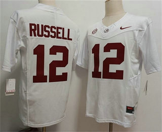 Men's Alabama Crimson Tide #12 Keelon Russell White 2026 FUSE College Football Jersey