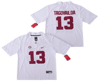 Men's Alabama Crimson Tide #13 Tua Tagovailoa White 2017 Vapor Untouchable Stitched Nike NCAA Jersey