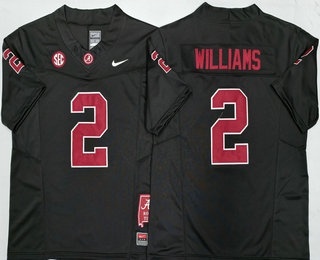 Men's Alabama Crimson Tide #2 Ryan Williams Limited Black FUSE College Football Jersey