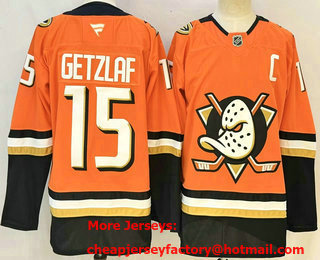 Men's Anaheim Ducks #15 Ryan Getzlaf Orange Authentic Jersey