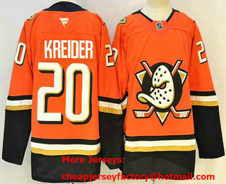 Men's Anaheim Ducks #20 Chris Kreider Orange Authentic Jersey
