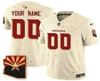 Men's Arizona Cardinals Customized Limited Cream Rivalries FUSE Vapor Stitched Jersey