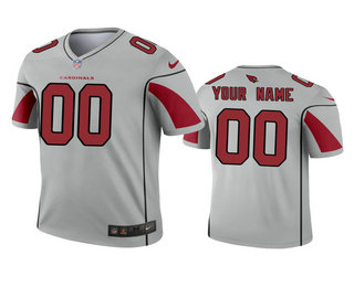 Men's Arizona Cardinals Custom Silver Inverted Legend Jersey