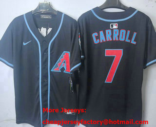 Men's Arizona Diamondbacks #7 Corbin Carroll Black Limited Jersey