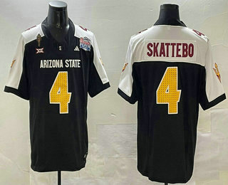 Men's Arizona State Sun Devils #4 Cam Skattebo Black Thanksgiving FUSE Limited With Patch Stitched Jersey
