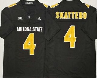 Men's Arizona State Sun Devils #4 Cameron Skattebo Limited Black College Football Jersey