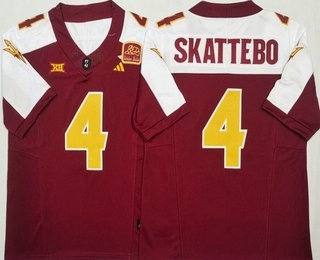 Men's Arizona State Sun Devils #4 Cameron Skattebo Limited Red Alternate College Football Jersey