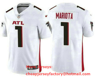 Men's Atlanta Falcons #1 Marcus Mariota Limited White Vapor Jersey