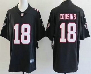 Men's Atlanta Falcons #18 Kirk Cousins Limited Black Throwback Vapor Jersey