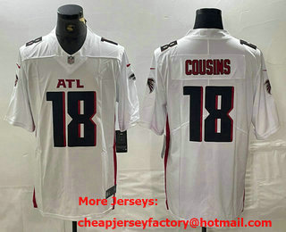 Men's Atlanta Falcons #18 Kirk Cousins New White Vapor Untouchable Limited Stitched Jersey