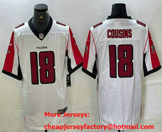 Men's Atlanta Falcons #18 Kirk Cousins New White Vapor Untouchable Limited Stitched Jersey