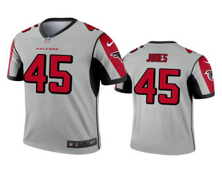 Men's Atlanta Falcons #45 Deion Jones Silver Inverted Legend Jersey