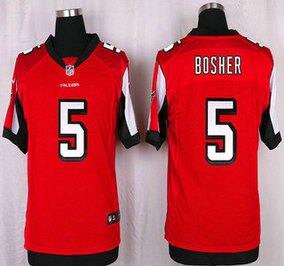 Men's Atlanta Falcons #5 Matt Bosher Red Team Color NFL Nike Elite Jersey