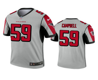 Men's Atlanta Falcons #59 De'Vondre Campbell Silver Inverted Legend Jersey