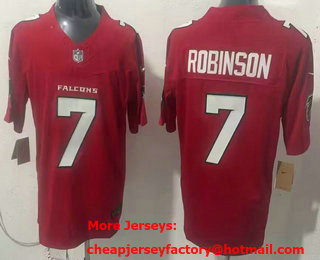 Men's Atlanta Falcons #7 Bijan Robinson Limited Red FUSE Vapor Jersey