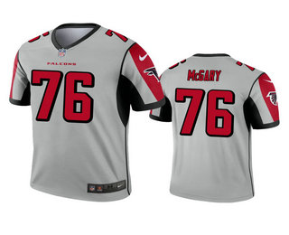 Men's Atlanta Falcons #76 Kaleb McGary Silver Inverted Legend Jersey
