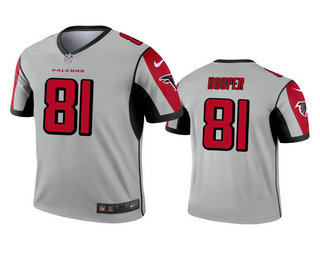 Men's Atlanta Falcons #81 Austin Hooper Silver Inverted Legend Jersey
