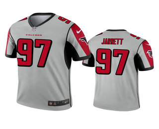 Men's Atlanta Falcons #97 Grady Jarrett Silver Inverted Legend Jersey