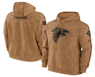 Men's Atlanta Falcons 2023 Brown Salute to Service Pullover Hoodie