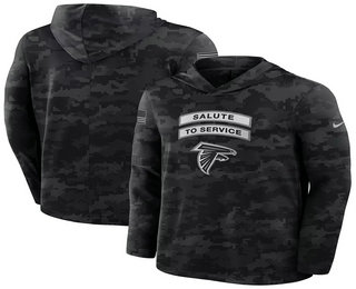 Men's Atlanta Falcons Black 2026 Salute to Service Sideline Lightweight Hoodie Long Sleeve Top