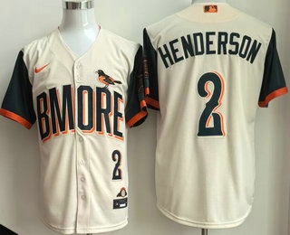 Men's Baltimore Orioles #2 Gunnar Henderson Cream 2026 City Connect Stadium Jersey