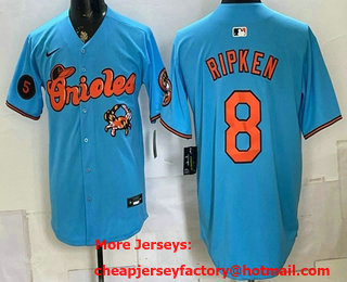 Men's Baltimore Orioles #8 Cal Ripken Jr Blue With Patch Vapor Premier Limited Stitched Jersey