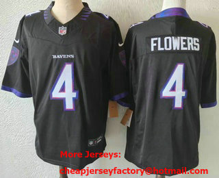 Men's Baltimore Ravens #4 Zay Flowers Limited Black FUSE Vapor Jersey