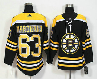 Men's Boston Bruins #63 Brad Marchand Black 2017-2018 Hockey Stitched NHL Jersey