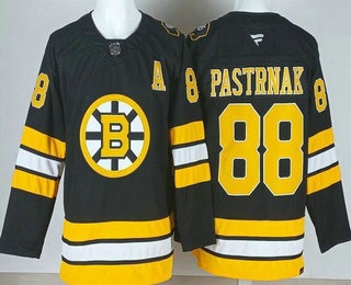 Men's Boston Bruins #88 David Pastrnak Black 2025 Authentic Jersey