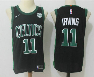 Men's Boston Celtics #11 Kyrie Irving Black 2017-2018 Nike Authentic General Electric Stitched NBA Jersey
