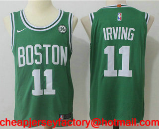 Men's Boston Celtics #11 Kyrie Irving New Green 2017-2018 Nike Authentic General Electric Stitched NBA Jersey