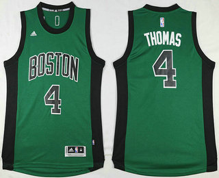 Men's Boston Celtics #4 Isaiah Thomas Revolution 30 Swingman Green With Black 2016 New Jersey