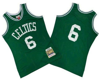 Men's Boston Celtics #6 Bill Russell Green Boston 1967 Throwback Swingman Jersey