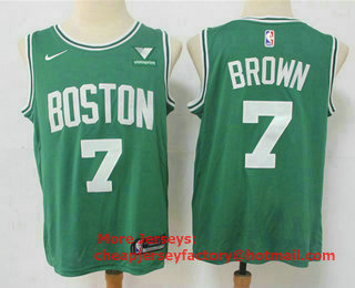 Men's Boston Celtics #7 Jaylen Brown Green 2021 Nike Swingman Stitched NBA Jersey With NEW Sponsor Logo